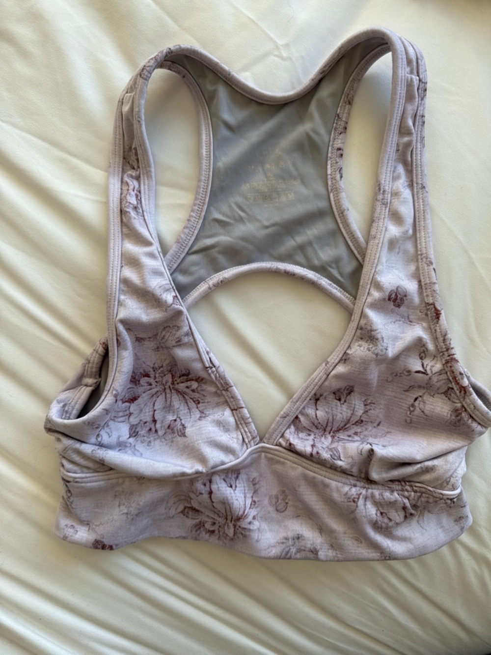 Varley Floral Racerback Bralette - Light Lavender small